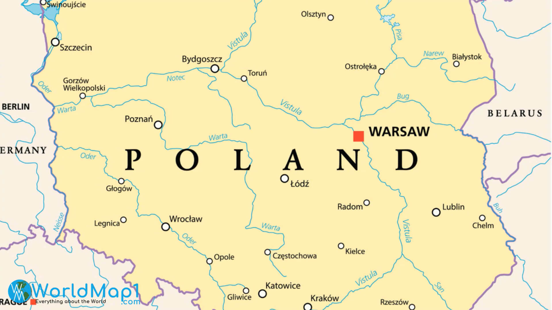 Polonya Büyük Şehirleri Haritası